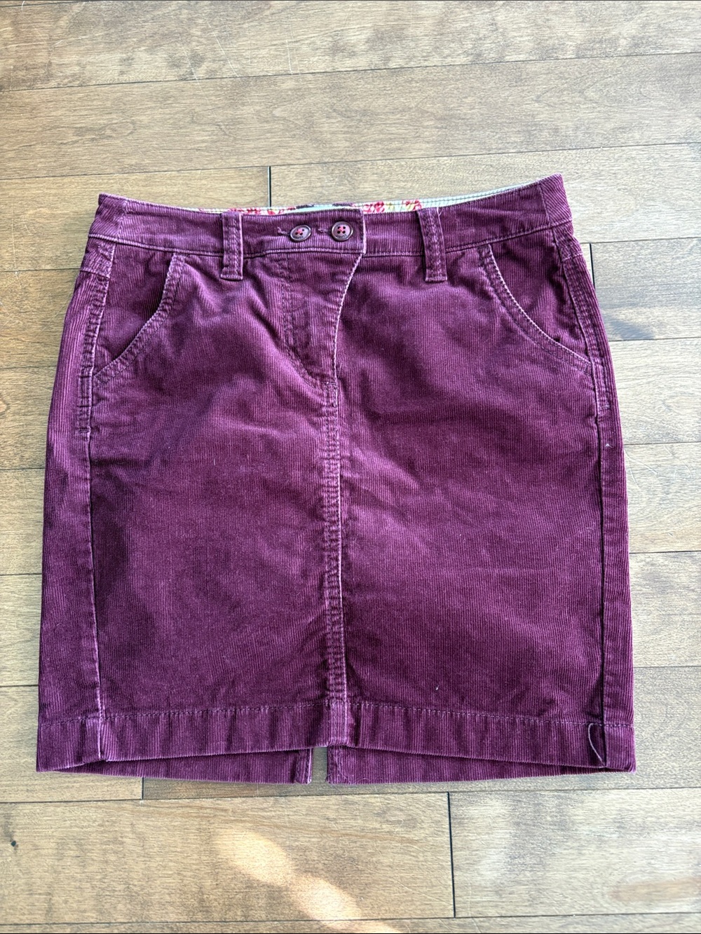 Esprit Corduroy Mini Skirt in Burgundy Wine
